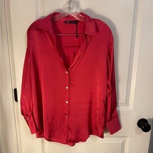 Hot pink women’s button down